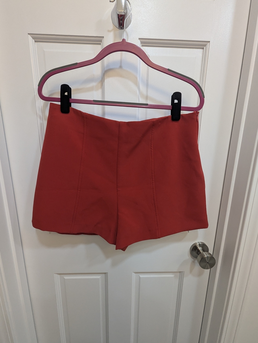 NWT Zara Red High-Waist Tailored Shorts - Size XL